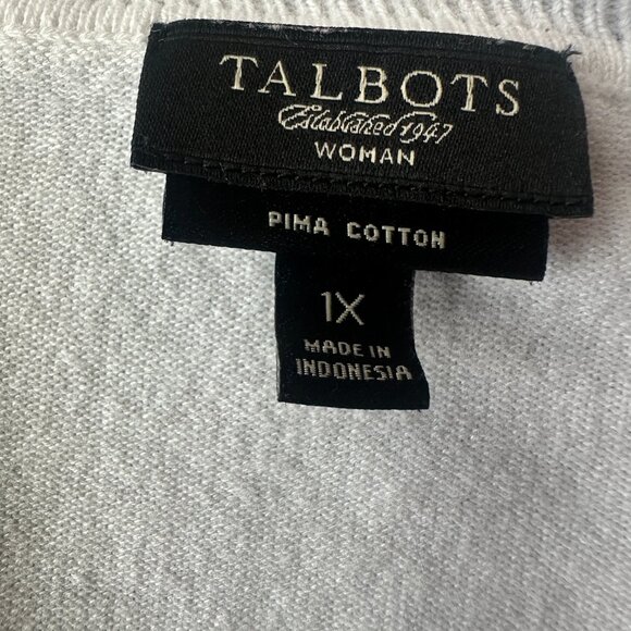Talbots Pima Cotton 3/4 Sleeved White Cardigan Size 1X - Picture 3 of 5
